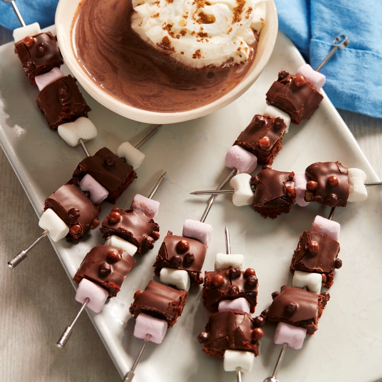 Brownie Marshmallow Skewer Dippers